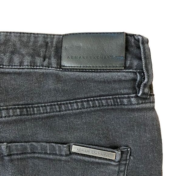 A/X Armani Exchange Super Skinny Jeans Black Distressed Size 28 - Picture 4 of 5